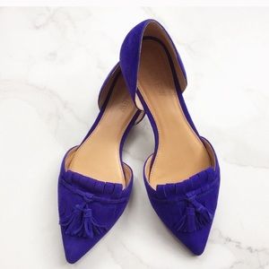 NWT J.Crew Factory Suede d’Orsay flats, indigo